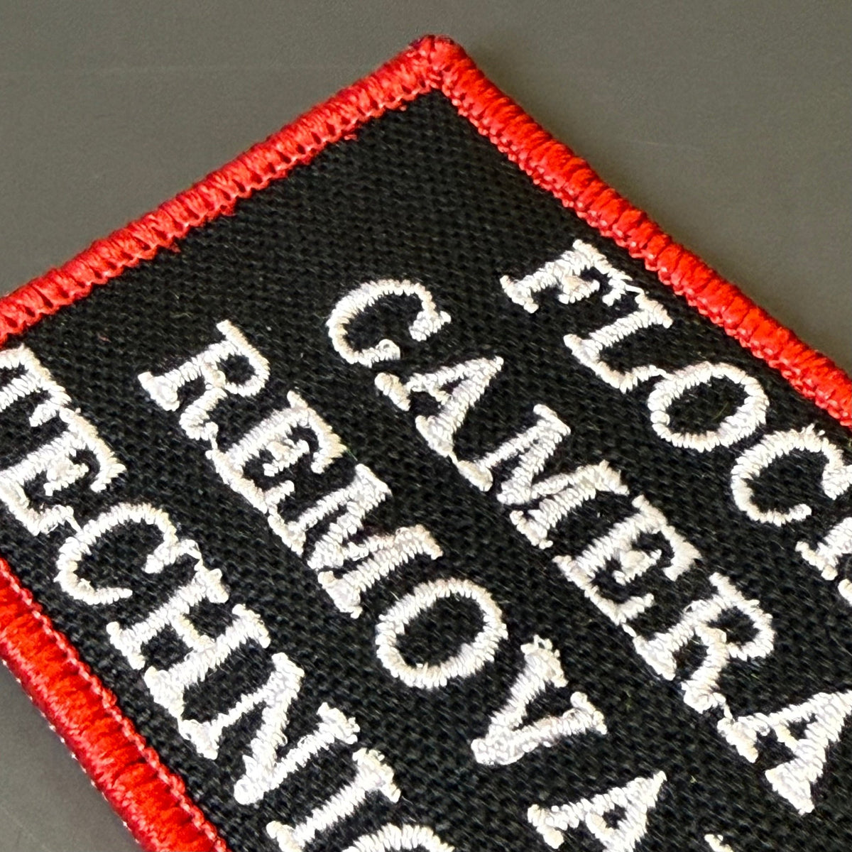 Flock Camera Removal Technician Funny Morale Patch, 2x3" | Made in USA | VELCRO® Brand Hook Backing - #LoneStar Adhesive#