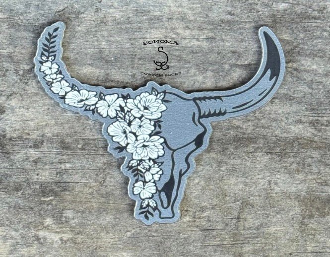 Floral Bull Skull Contour - 5 colors - LoneStar Adhesive