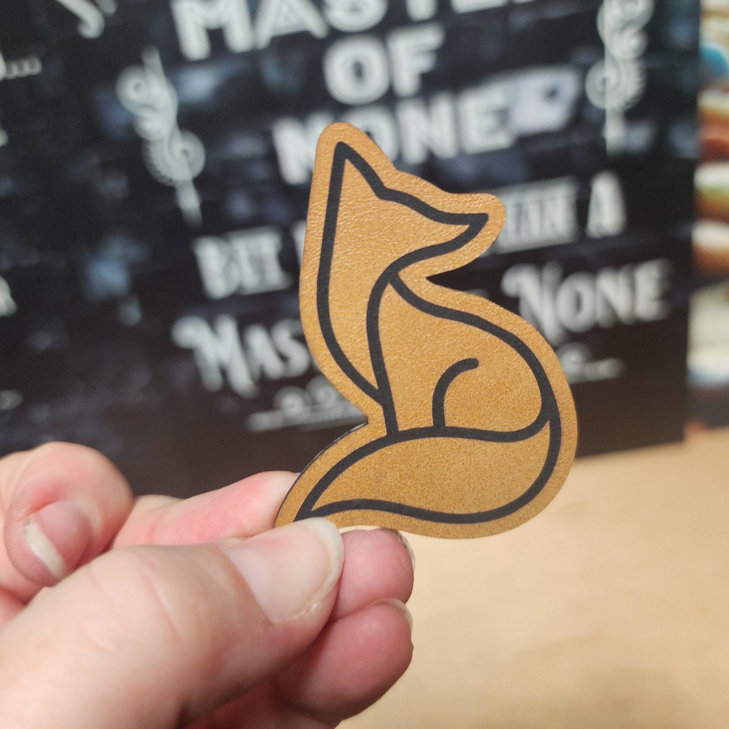 Fox Emblem Design Engraved Leatherette Hat Patch - MR01 - LoneStar Adhesive