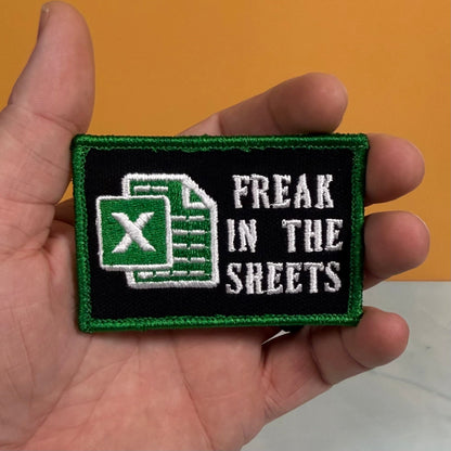 Freak In The Sheets Funny CPA Morale Patch, 2x3" | Made in USA | VELCRO® Brand Hook Backing - LoneStar Adhesive