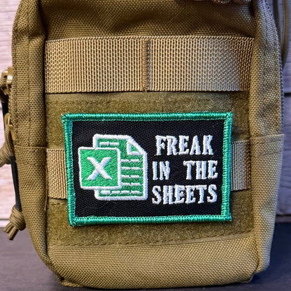 Freak In The Sheets Funny CPA Morale Patch, 2x3" | Made in USA | VELCRO® Brand Hook Backing - LoneStar Adhesive