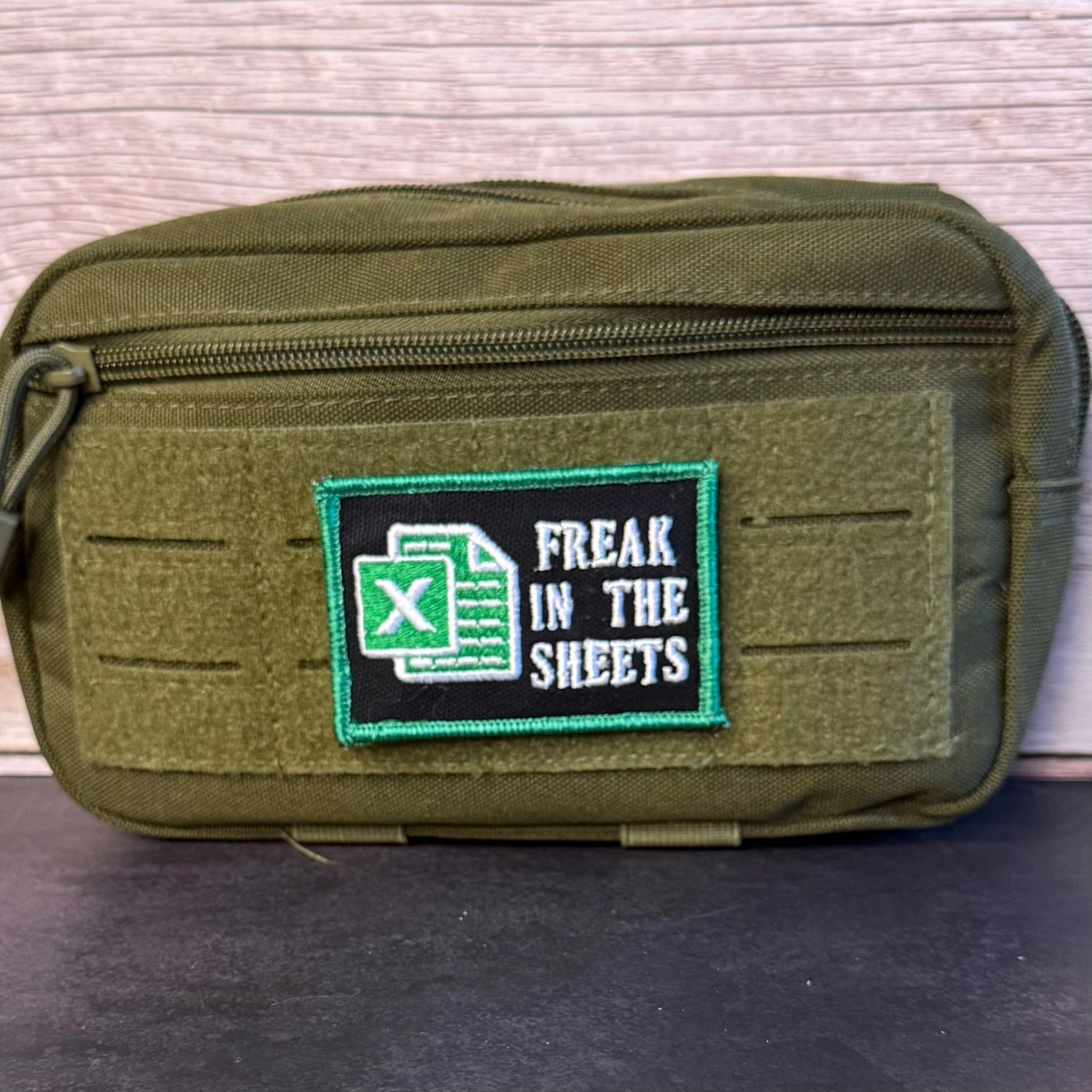 Freak In The Sheets Funny CPA Morale Patch, 2x3" | Made in USA | VELCRO® Brand Hook Backing - LoneStar Adhesive