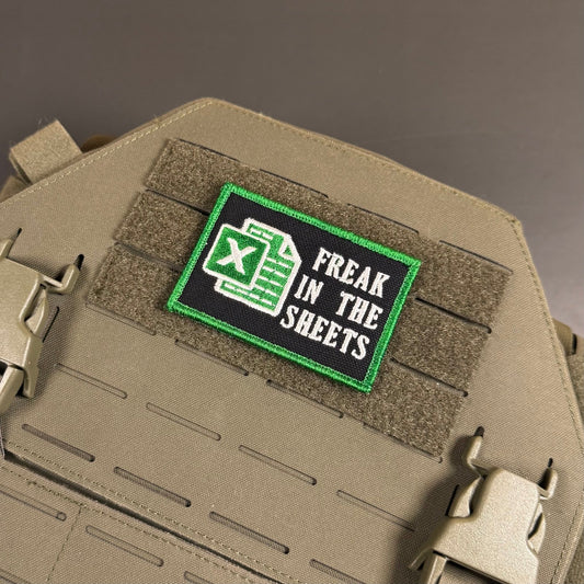 Freak In The Sheets Funny CPA Morale Patch, 2x3" | Made in USA | VELCRO® Brand Hook Backing - LoneStar Adhesive