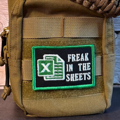 Freak In The Sheets Funny CPA Morale Patch, 2x3" | Made in USA | VELCRO® Brand Hook Backing - LoneStar Adhesive