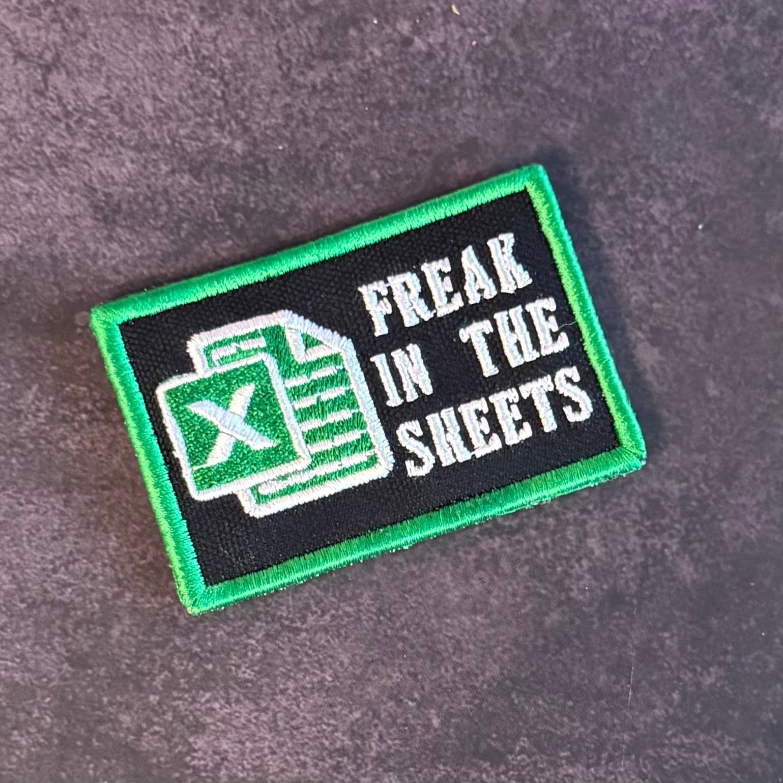 Freak In The Sheets Funny CPA Morale Patch, 2x3" | Made in USA | VELCRO® Brand Hook Backing - LoneStar Adhesive