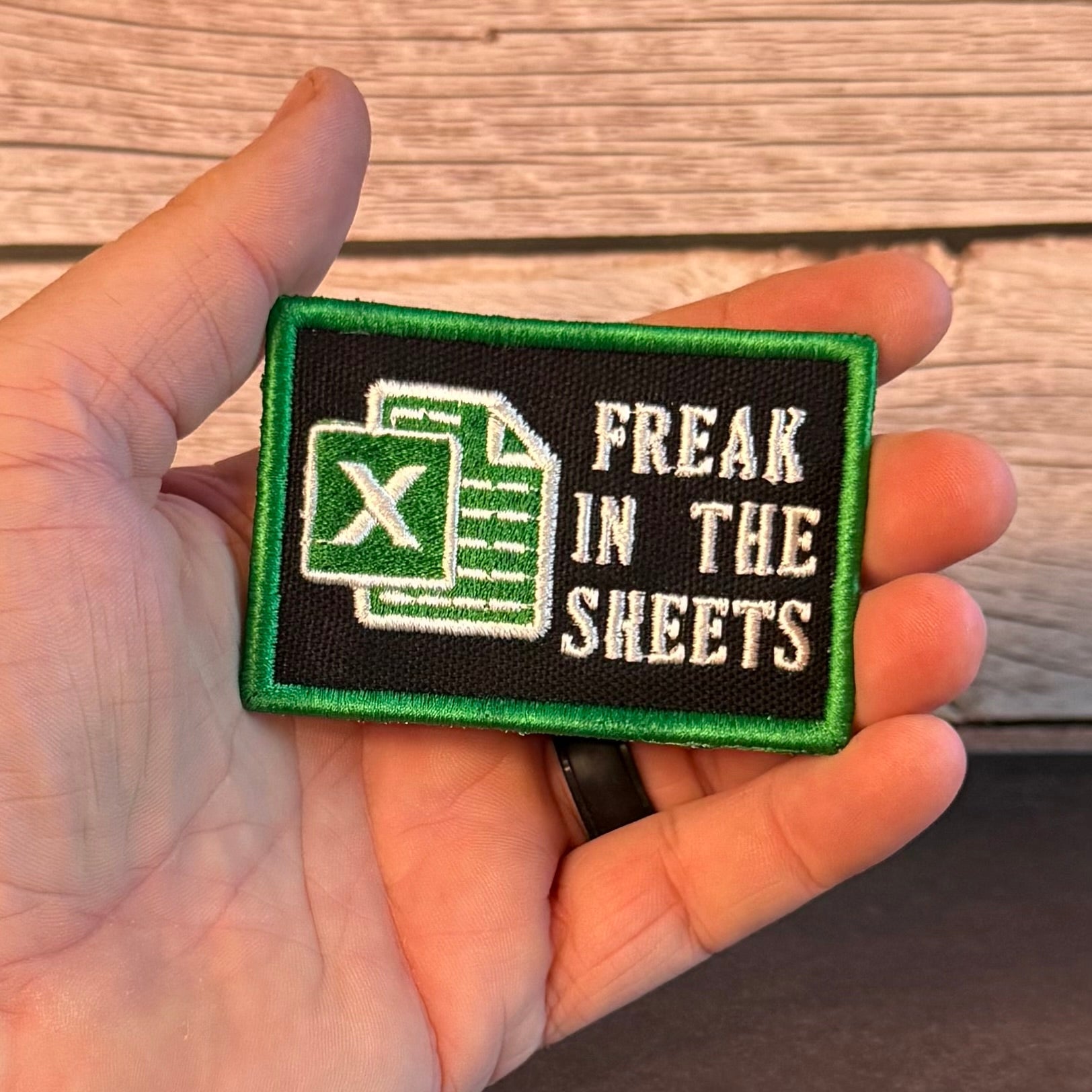 Freak In The Sheets Funny CPA Morale Patch, 2x3" | Made in USA | VELCRO® Brand Hook Backing - LoneStar Adhesive