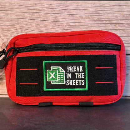 Freak In The Sheets Funny CPA Morale Patch, 2x3" | Made in USA | VELCRO® Brand Hook Backing - LoneStar Adhesive