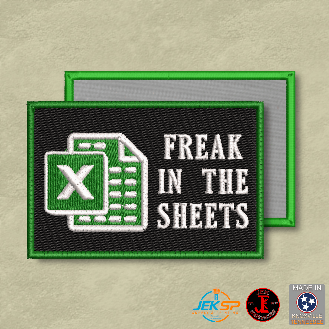 Freak In The Sheets Funny CPA Morale Patch | Made in USA | VELCRO® Brand Hook Backing - LoneStar Adhesive