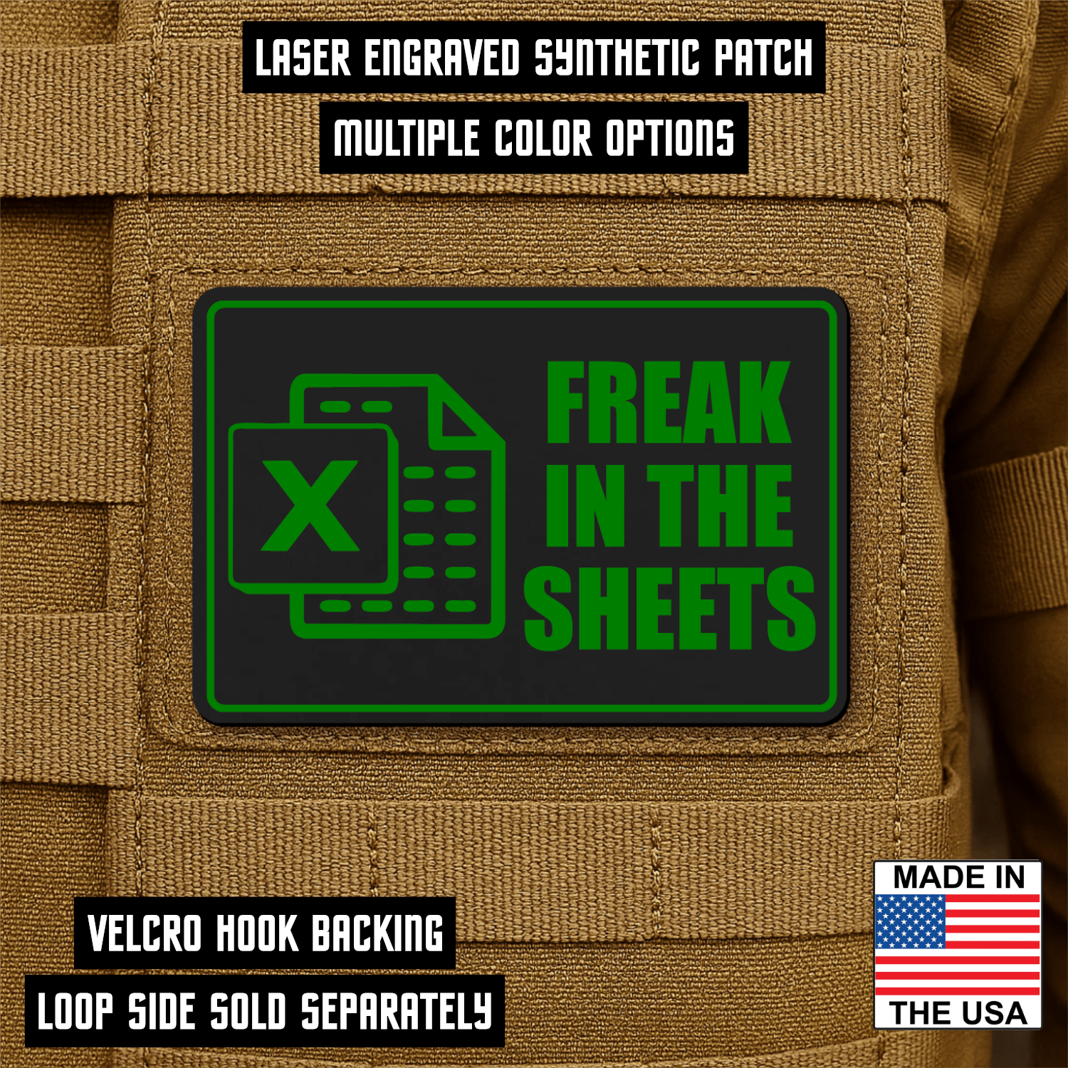 Freak In The Sheets Morale Patch 2"x3" Hook & Loop | Made in USA - LoneStar Adhesive