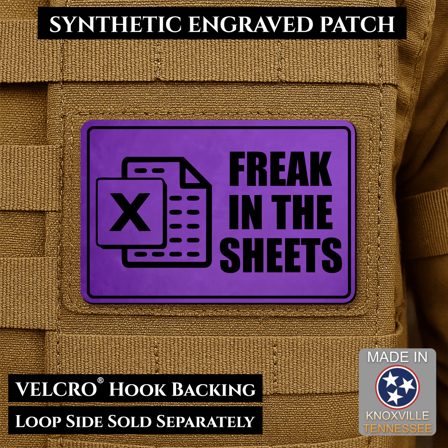 Freak In The Sheets Morale Patch 2"x3" Hook & Loop | Made in USA - LoneStar Adhesive