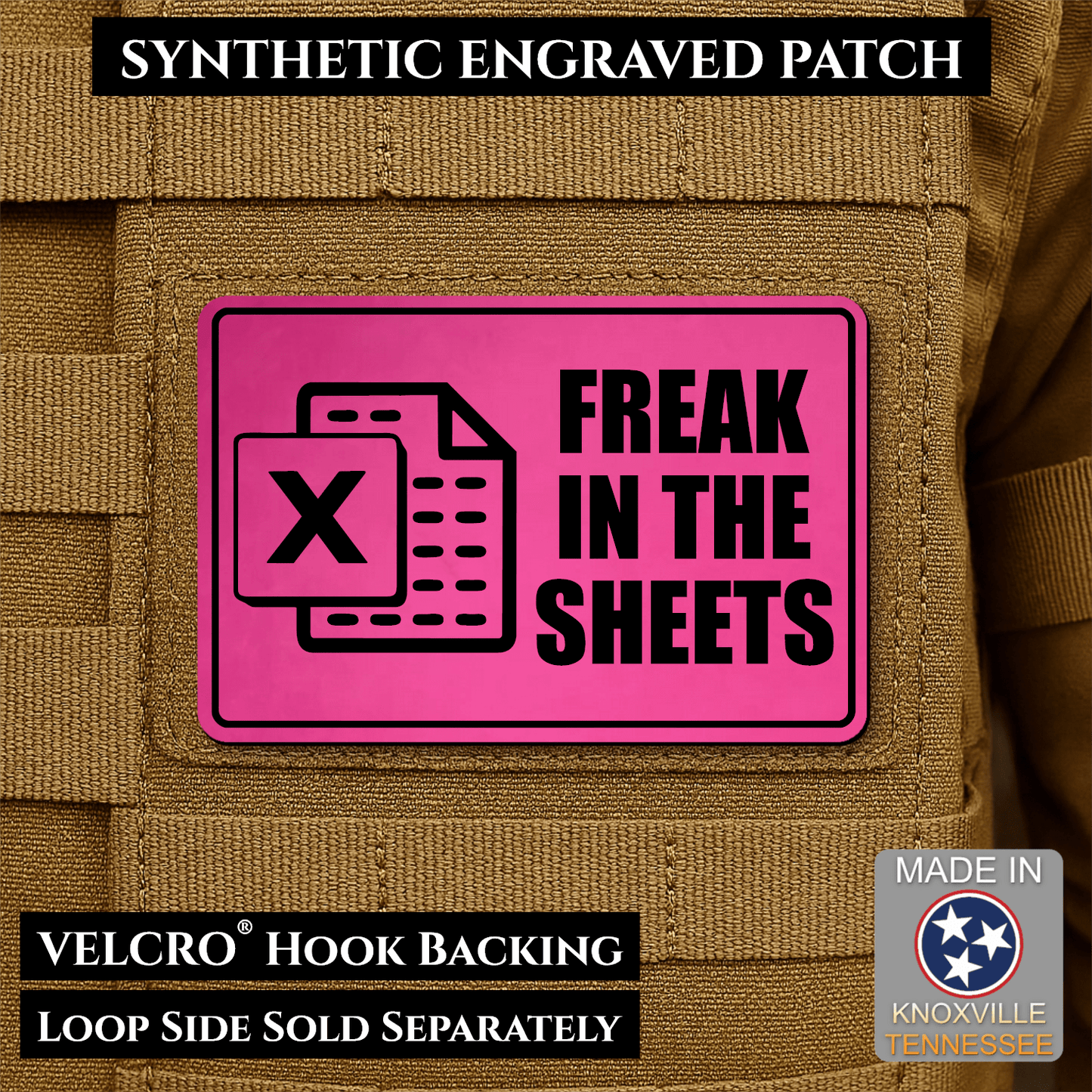 Freak In The Sheets Morale Patch 2"x3" Hook & Loop | Made in USA - LoneStar Adhesive