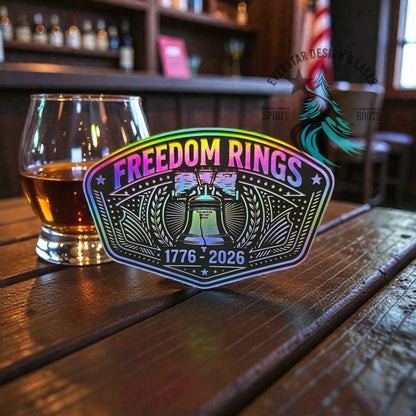 Freedom Rings 250 Years Holographic Leather Patch - LoneStar Adhesive