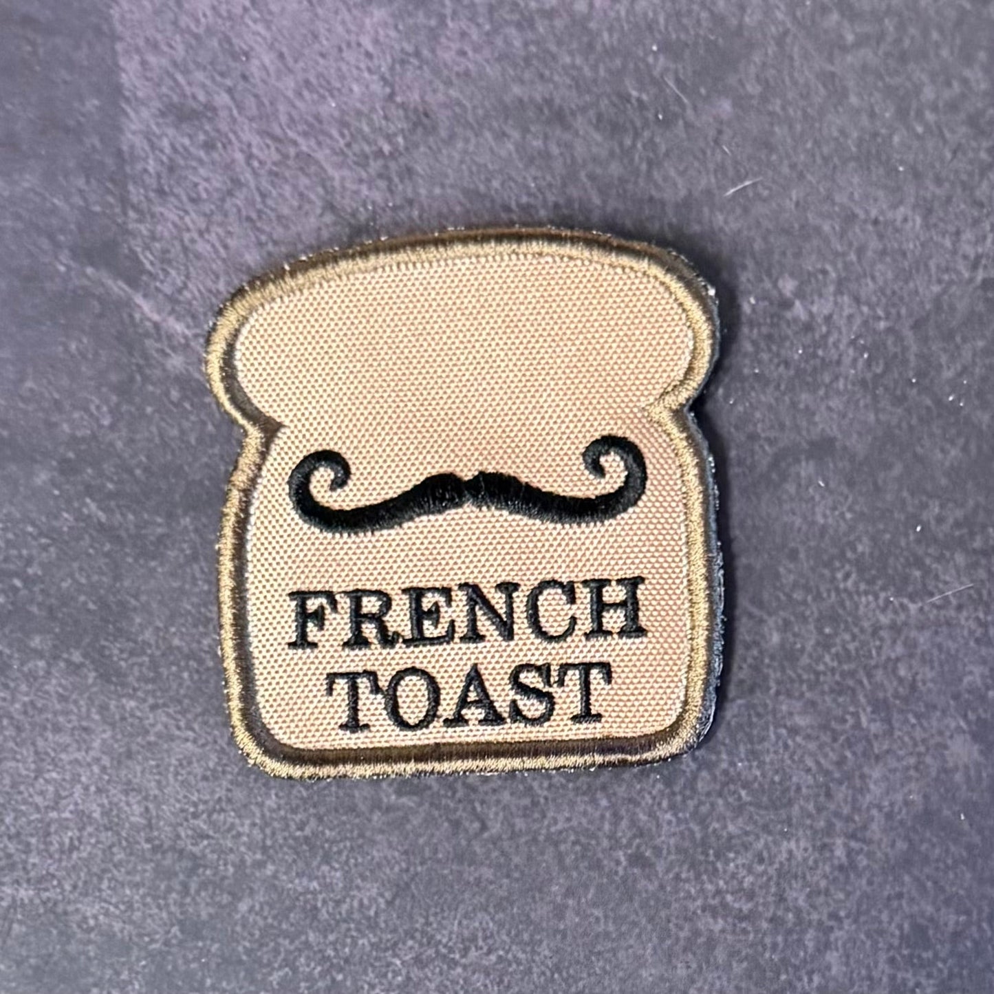 French Toast Funny Morale Patch, 2.8x3" | Made in USA | VELCRO® Brand Hook Backing - LoneStar Adhesive