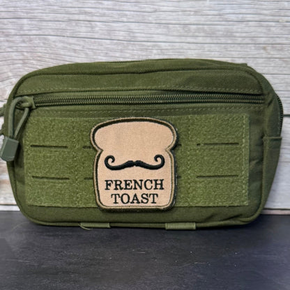 French Toast Funny Morale Patch, 2.8x3" | Made in USA | VELCRO® Brand Hook Backing - LoneStar Adhesive