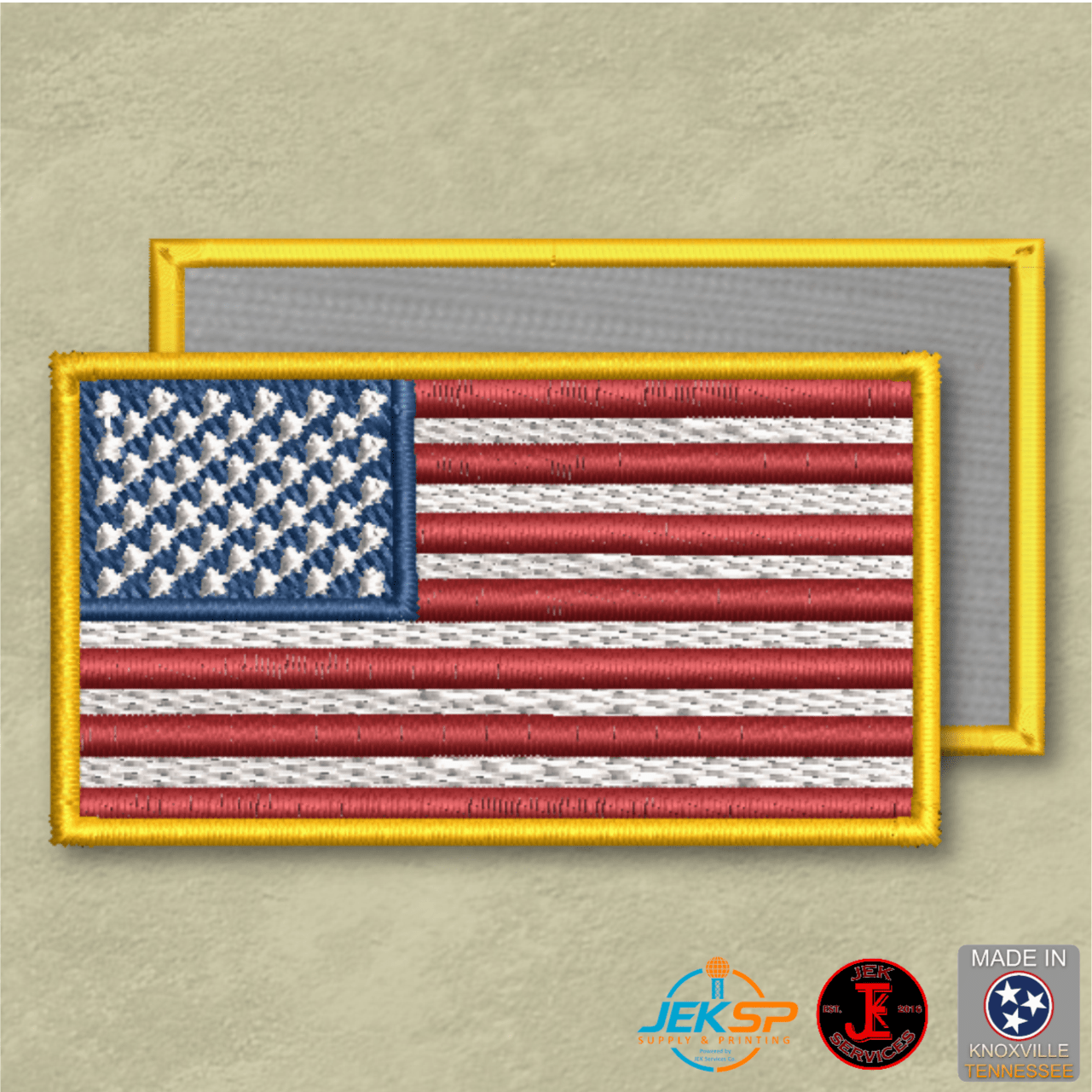 Full Color American Flag Patch | Made in USA | VELCRO® Brand Hook Backing - LoneStar Adhesive