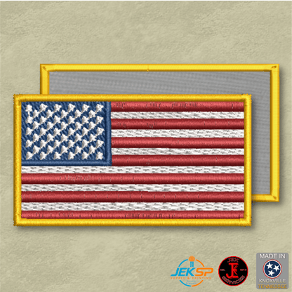 Full Color American Flag Patch | Made in USA | VELCRO® Brand Hook Backing - LoneStar Adhesive