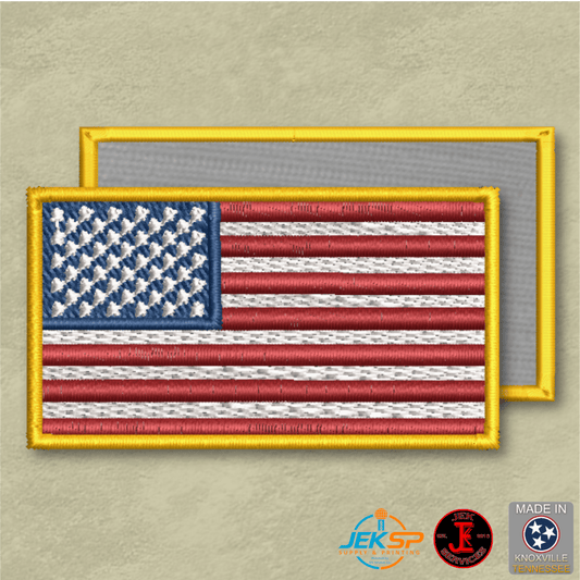 Full Color American Flag Patch | Made in USA | VELCRO® Brand Hook Backing - LoneStar Adhesive
