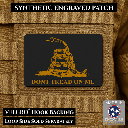 Gadsden Flag “Don’t Tread on Me” Engraved Morale Patch – 2” x 3” Hook & Loop Tactical Patch | Made in USA - LoneStar Adhesive
