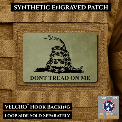 Gadsden Flag “Don’t Tread on Me” Engraved Morale Patch – 2” x 3” Hook & Loop Tactical Patch | Made in USA - LoneStar Adhesive