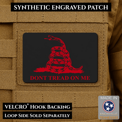 Gadsden Flag “Don’t Tread on Me” Engraved Morale Patch – 2” x 3” Hook & Loop Tactical Patch | Made in USA - LoneStar Adhesive