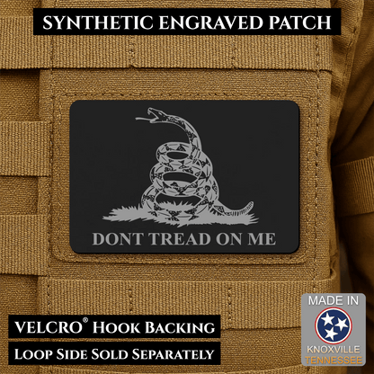 Gadsden Flag “Don’t Tread on Me” Engraved Morale Patch – 2” x 3” Hook & Loop Tactical Patch | Made in USA - LoneStar Adhesive