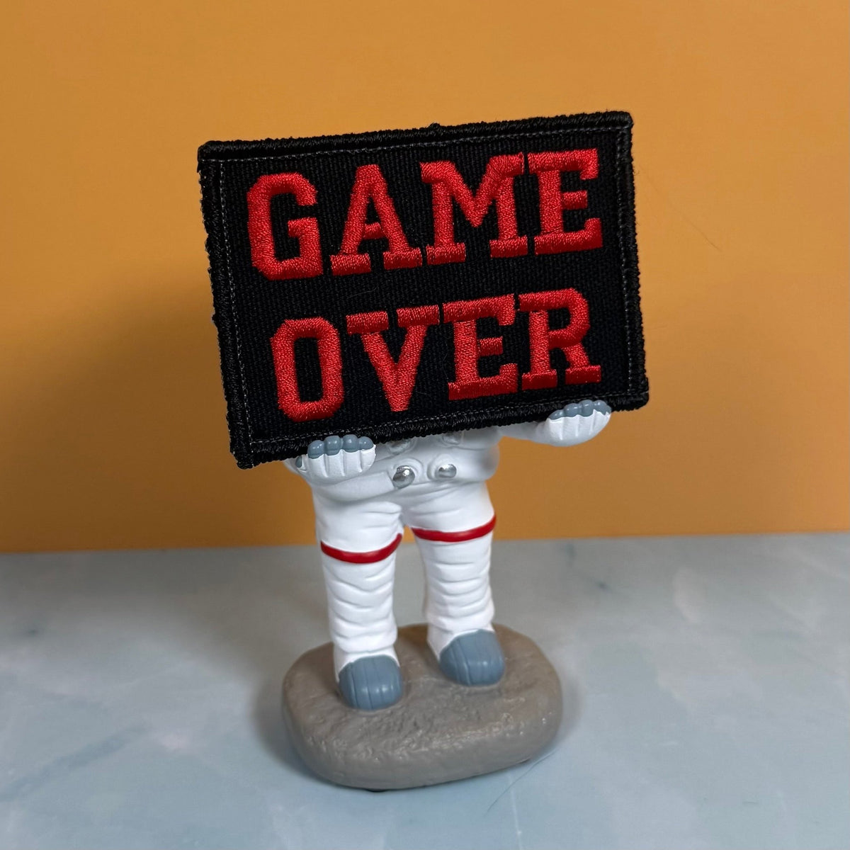 Game Over Funny Gamer Morale Patch, 2x3" | Made in USA | VELCRO® Brand Hook Backing - LoneStar Adhesive