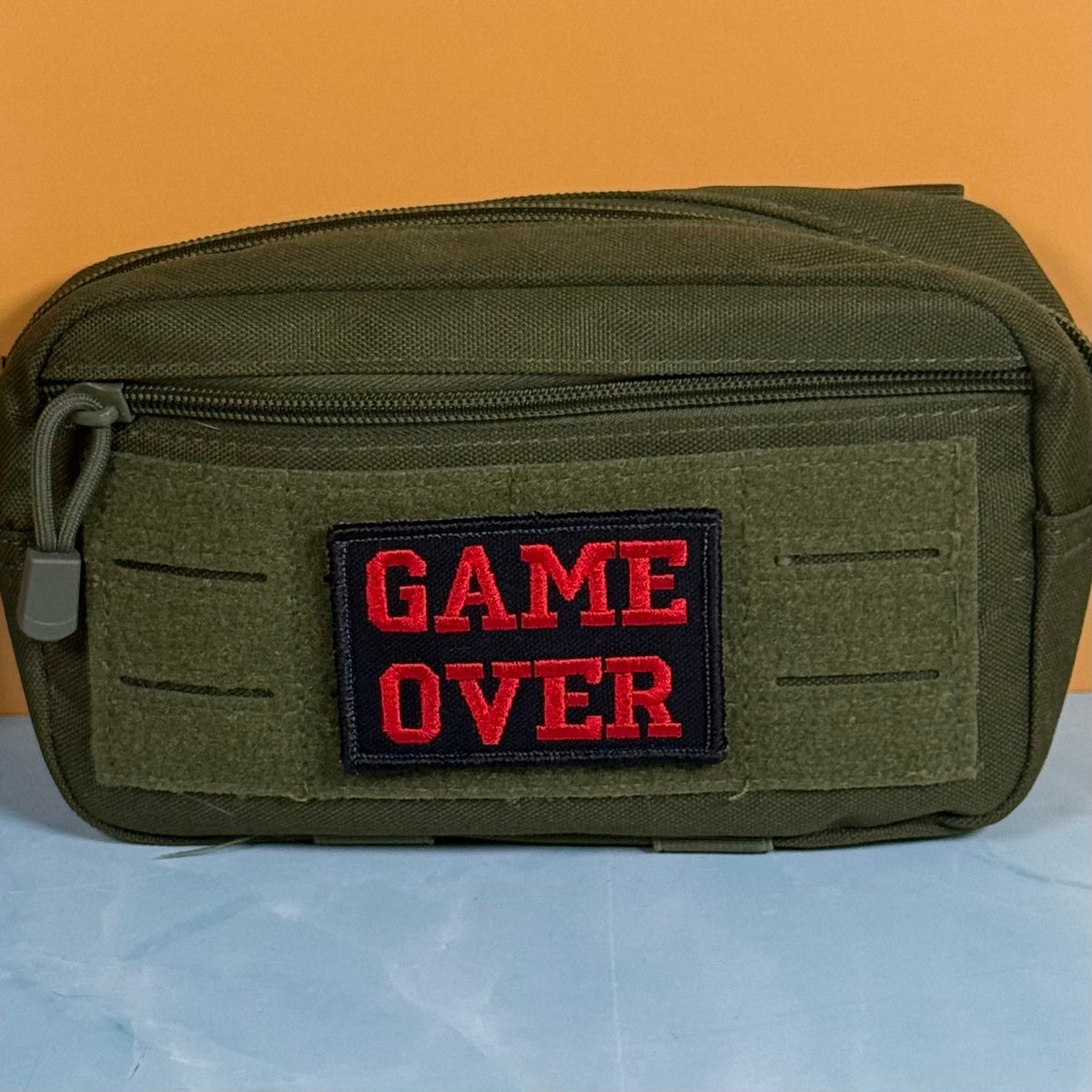 Game Over Funny Gamer Morale Patch, 2x3" | Made in USA | VELCRO® Brand Hook Backing - LoneStar Adhesive