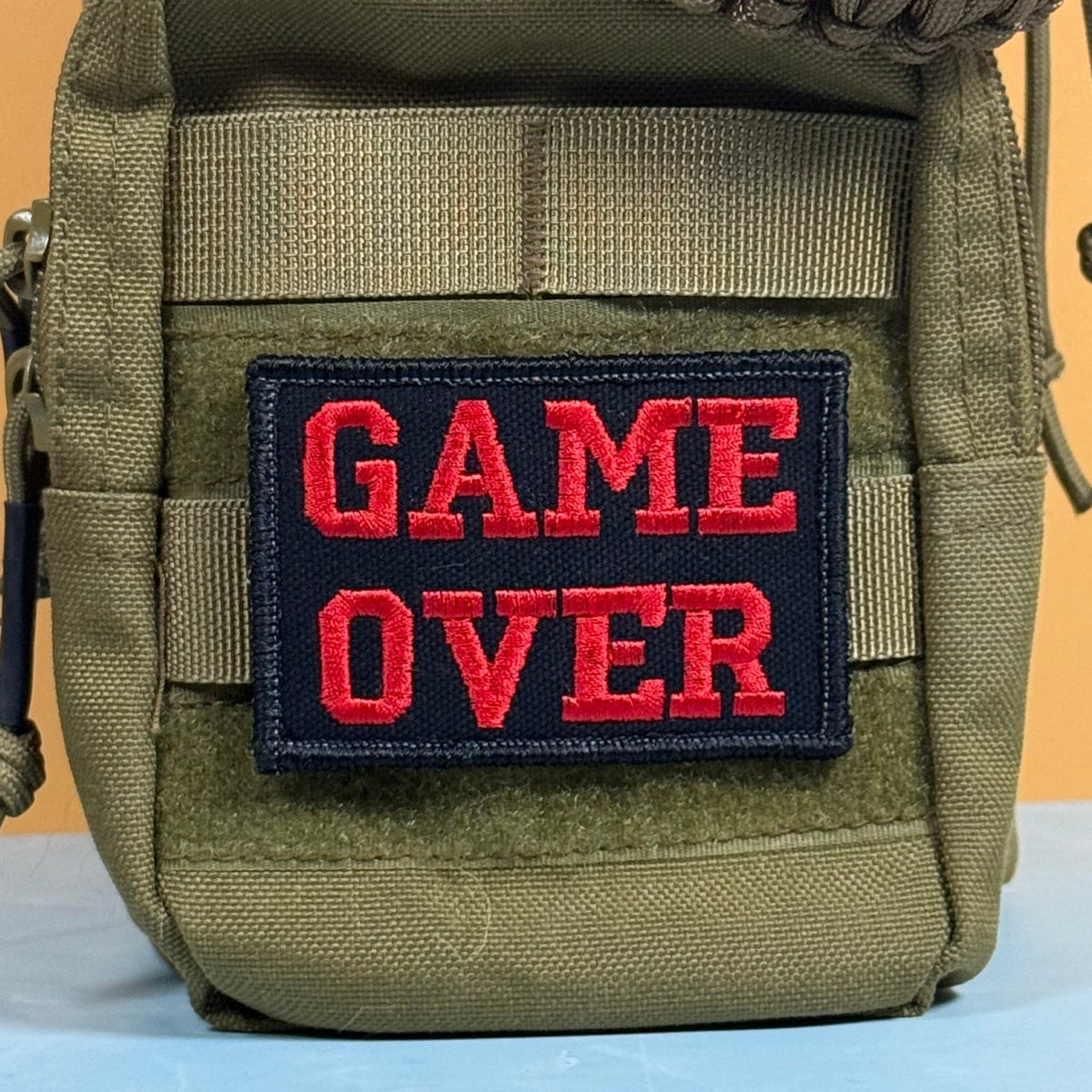 Game Over Funny Gamer Morale Patch, 2x3" | Made in USA | VELCRO® Brand Hook Backing - LoneStar Adhesive