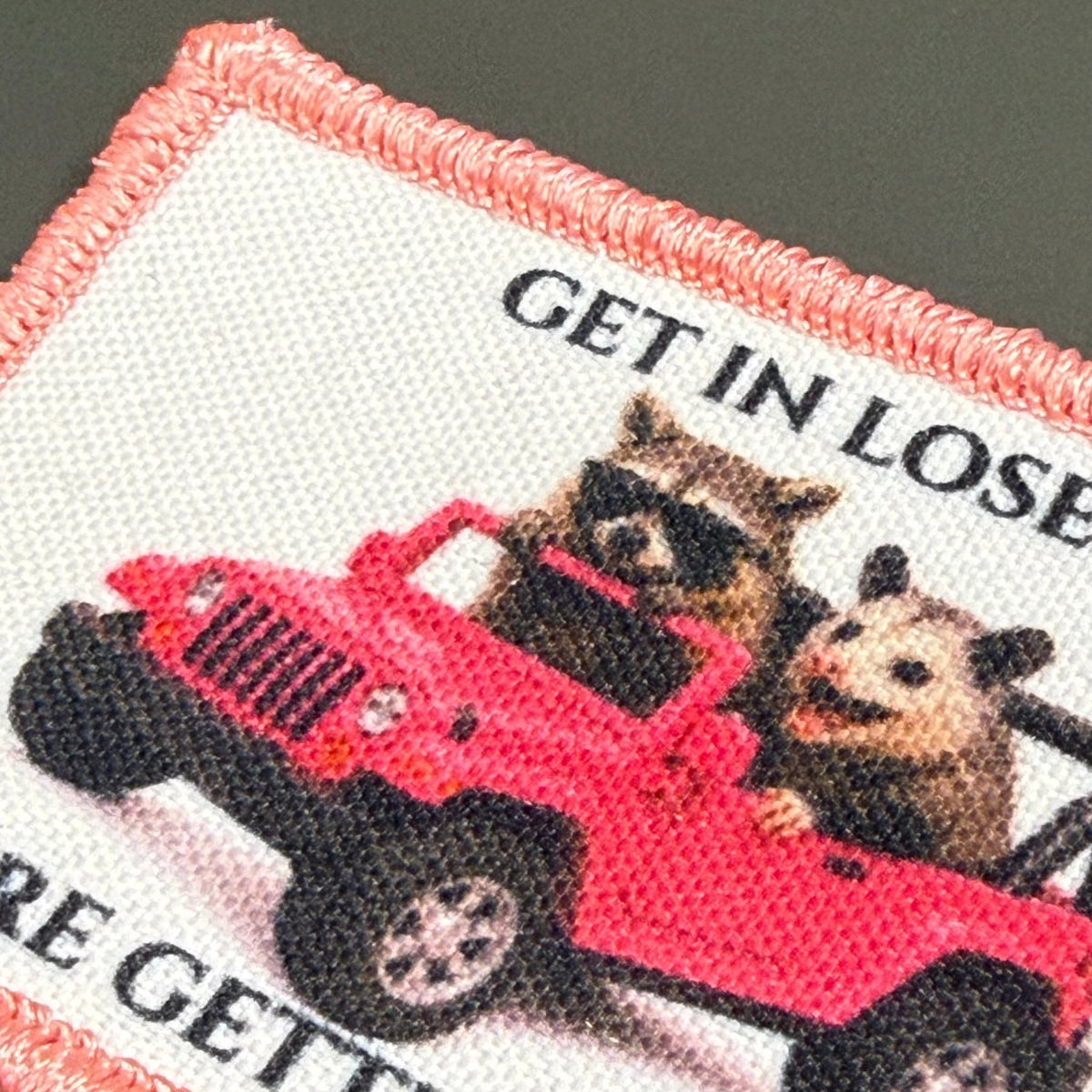 Get In Loser, We're Getting Tacos Funny Morale Patch, 2x3" | Made in USA | VELCRO® Brand Hook Backing - #LoneStar Adhesive#