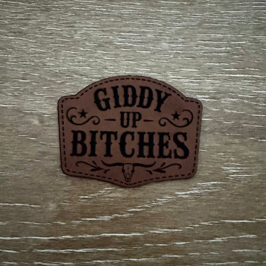 Giddy Up Leatherette Iron-On Patch - #LoneStar Adhesive#