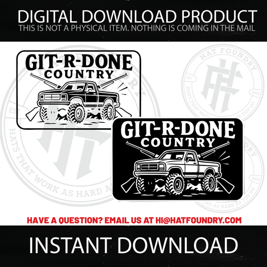 Git - R - Done Hat Patch SVG Bundle – Laser Engraving & PNG Graphic Files – Instant Download - LoneStar Adhesive