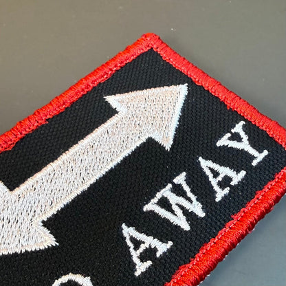 Go Away Funny Morale Patch, 2x3" | Made in USA | VELCRO® Brand Hook Backing - LoneStar Adhesive