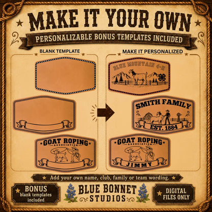 Goat Livestock Show SVG Bundle, 16 Western Hat Patch Designs, 4H FFA Goat Show Laser Files, Leatherette Patch Digital Download - LoneStar Adhesive