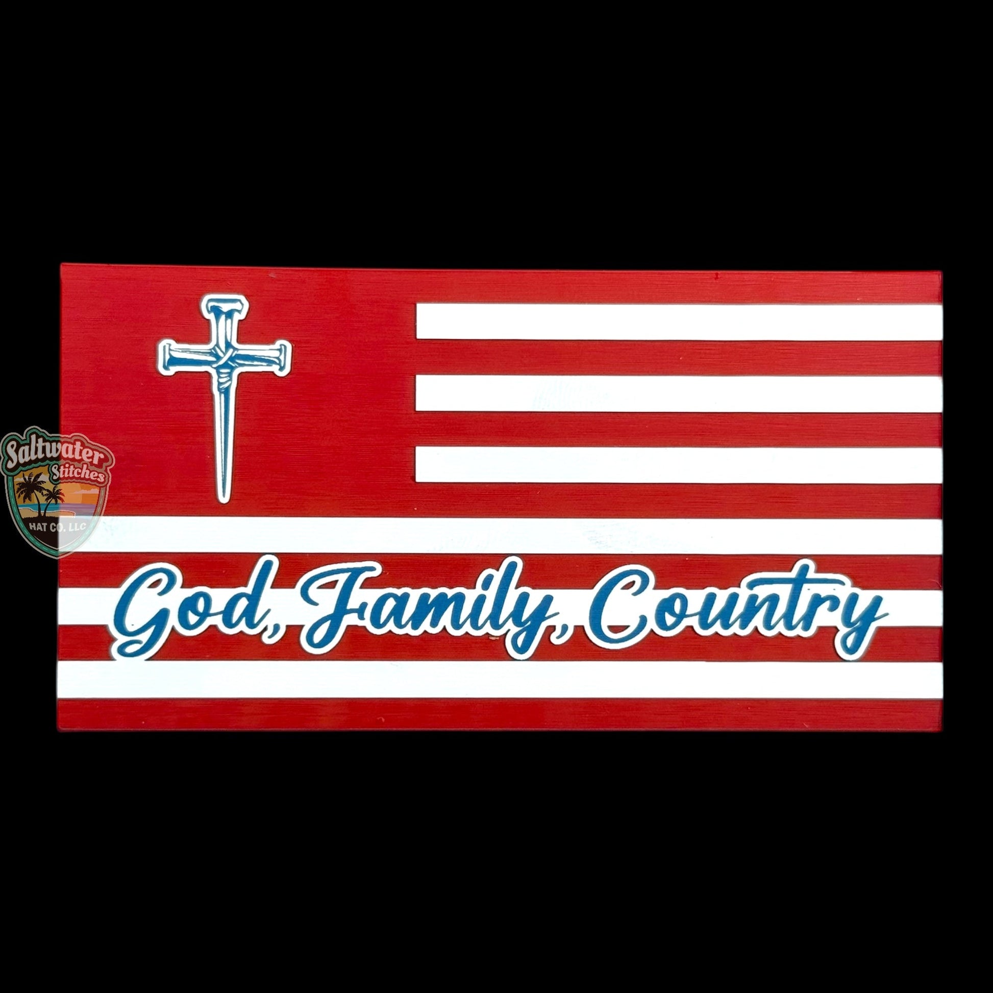 God, Family, Country RWB tri layer - LoneStar Adhesive