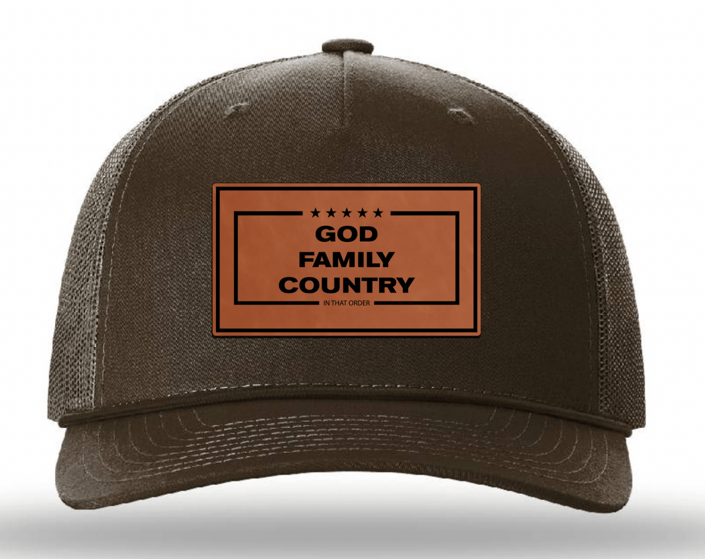 "GOD, FAMILY,COUNTRY" Leatherette Patches - LoneStar Adhesive