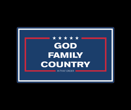 "GOD, FAMILY,COUNTRY" UV Printed Patches. (NAVY) - LoneStar Adhesive