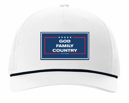 "GOD, FAMILY,COUNTRY" UV Printed Patches. (NAVY) - LoneStar Adhesive