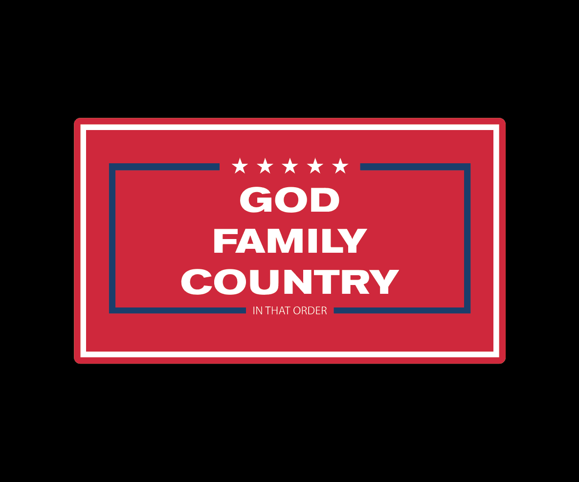 "GOD, FAMILY,COUNTRY" UV Printed Patches. (RED) - LoneStar Adhesive