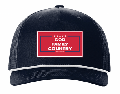 "GOD, FAMILY,COUNTRY" UV Printed Patches. (RED) - LoneStar Adhesive
