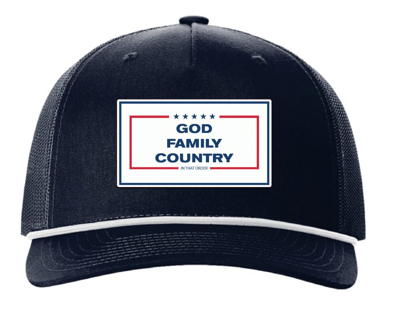 "GOD, FAMILY,COUNTRY" UV Printed Patches. (WHITE) - LoneStar Adhesive