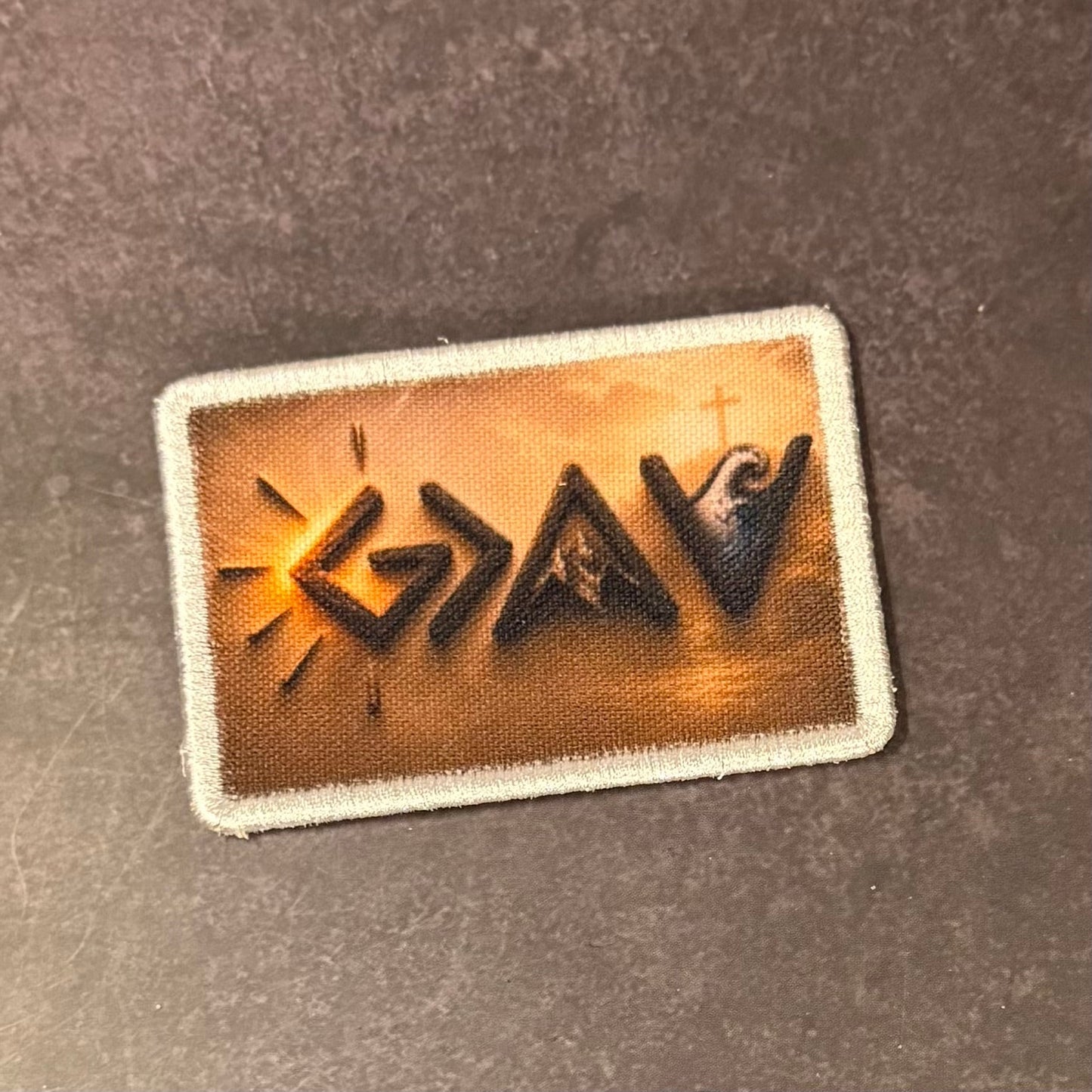God Is Greater Than the Highs and Lows Morale Patch | Made in USA | VELCRO® Brand Hook Backing - LoneStar Adhesive