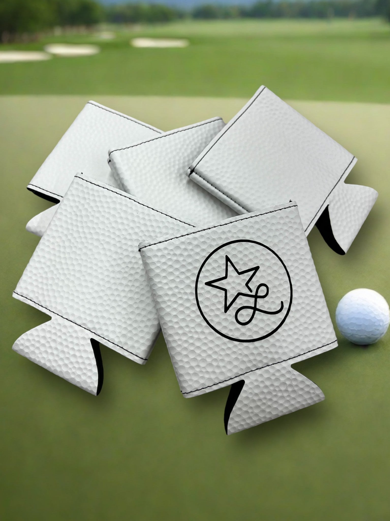 Golf Ball Texture / Black Leatherette Can Dusters (5 pack) - #LoneStar Adhesive#