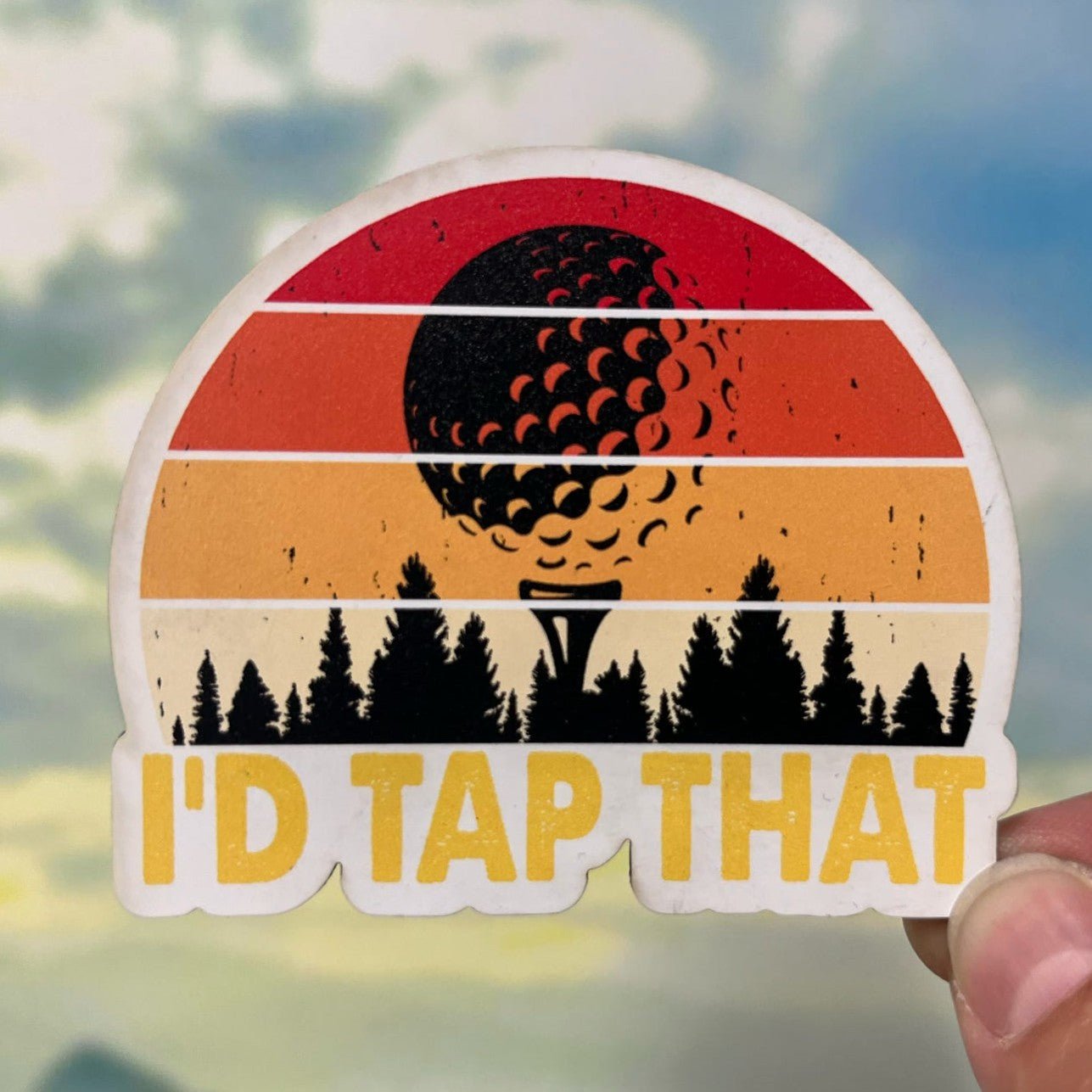 Golf Inspired I'd Tap That UV Printed Leatherette Hat Patch - MR01 - LoneStar Adhesive