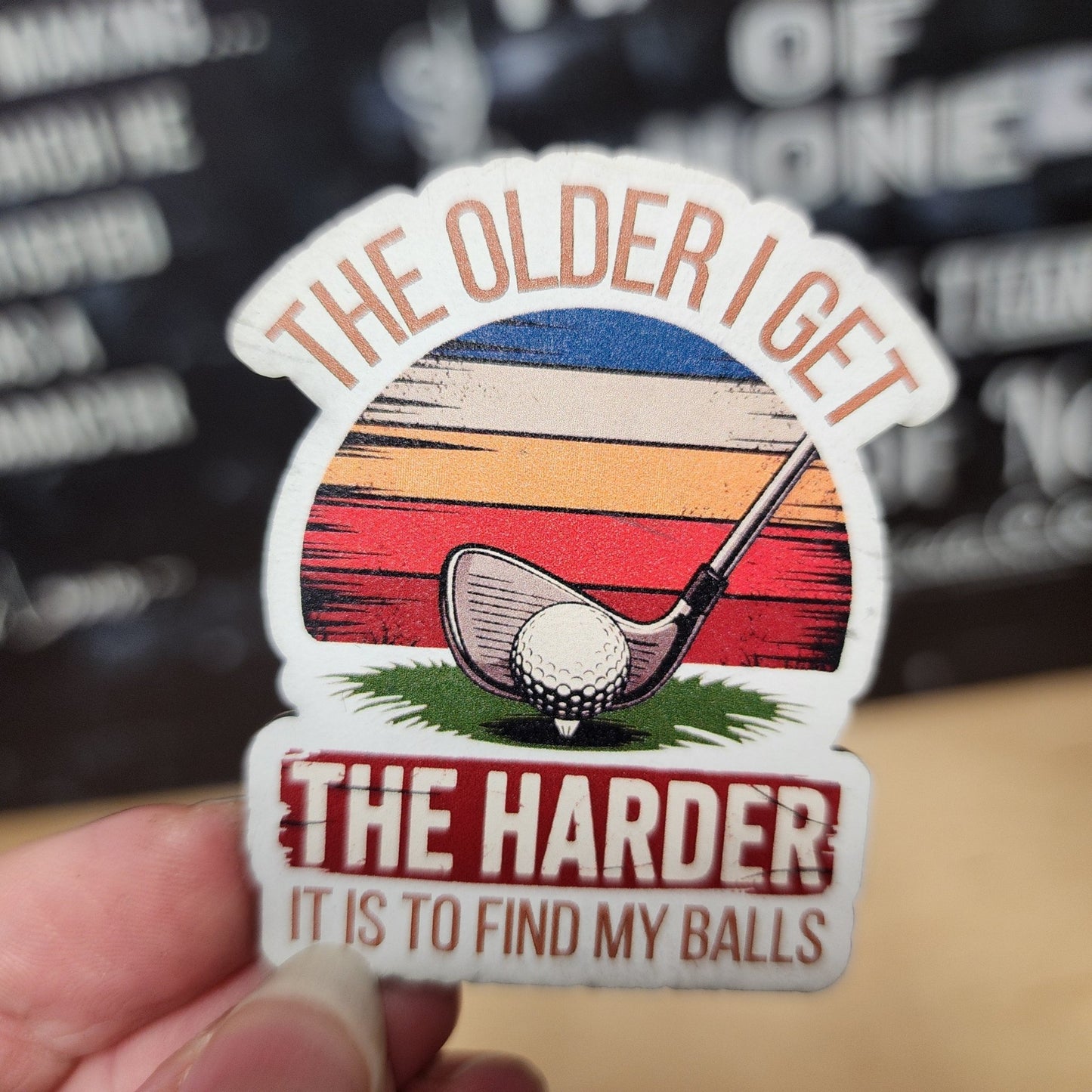 Golfing Humor UV Printed Leatherette Hat Patch - MR01 - LoneStar Adhesive