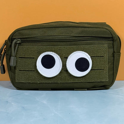 Googly Eyes Funny Morale Patch Set, 2" Round | Made in USA | VELCRO® Brand Hook Backing - #LoneStar Adhesive#