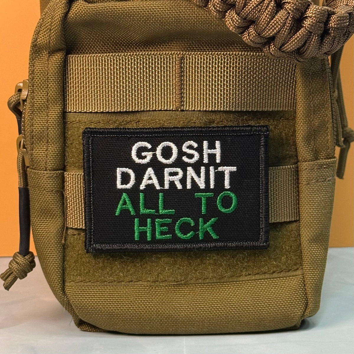 Gosh Darnit All To Heck, Polite Swearing Funny Morale Patch, 2x3" | Made in USA | VELCRO® Brand Hook Backing - LoneStar Adhesive