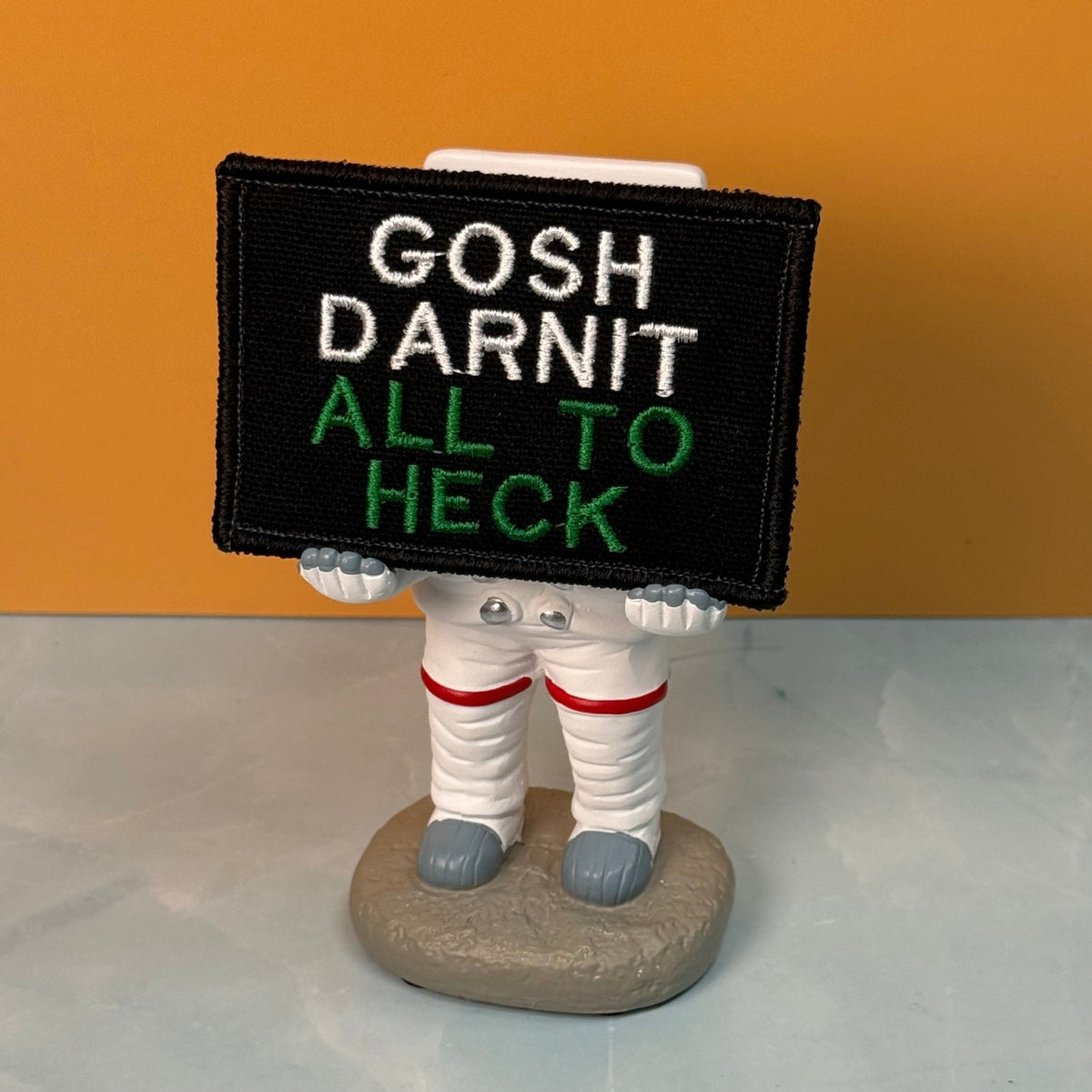 Gosh Darnit All To Heck, Polite Swearing Funny Morale Patch, 2x3" | Made in USA | VELCRO® Brand Hook Backing - LoneStar Adhesive