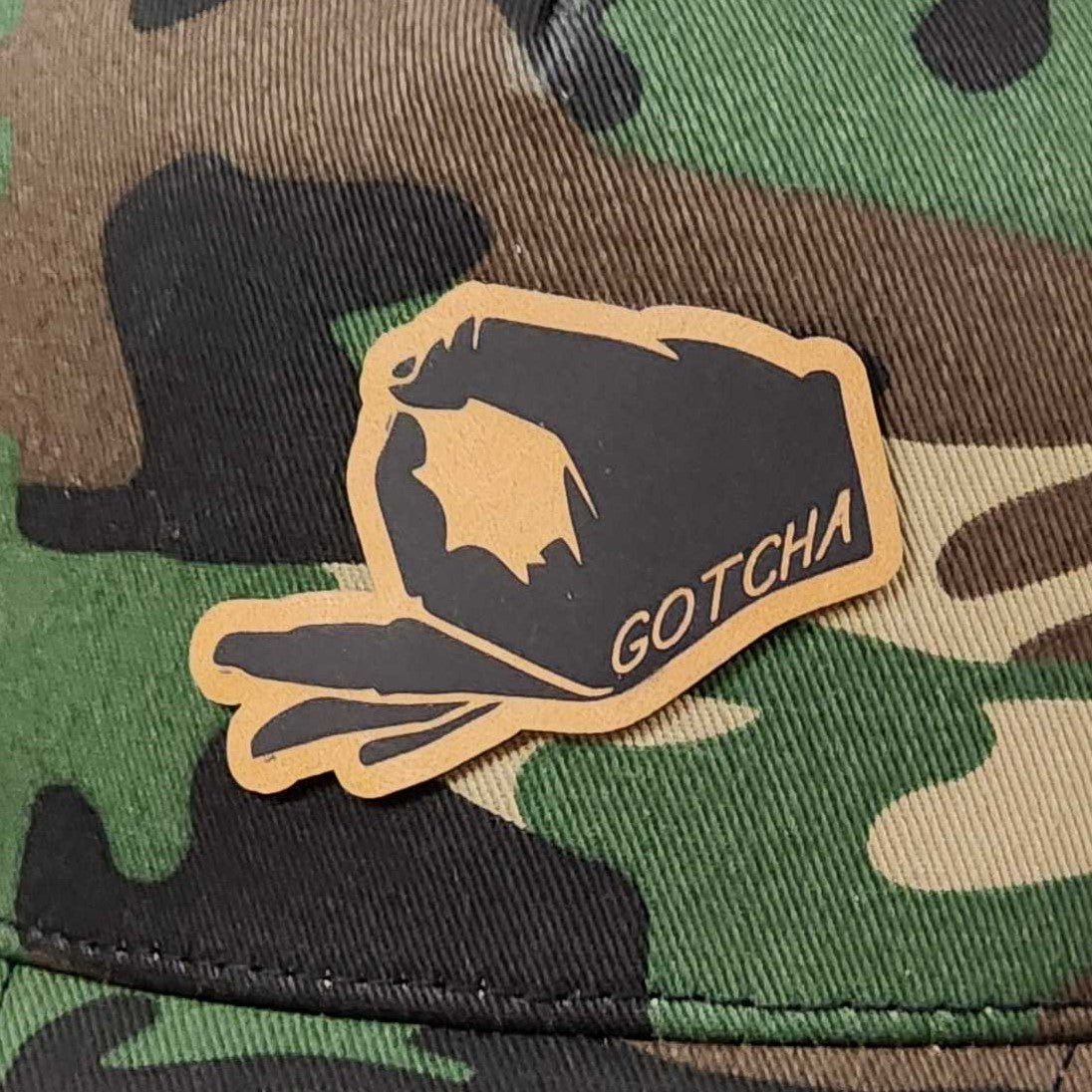 Gotcha! Engraved Leatherette Hat Patch - MR01 - LoneStar Adhesive