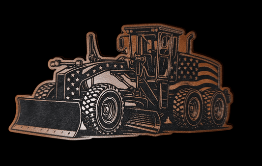 Grader With Front Bland and American Flag - LoneStar Adhesive