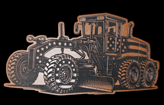 Grader With No Front Blade and American Flag - LoneStar Adhesive